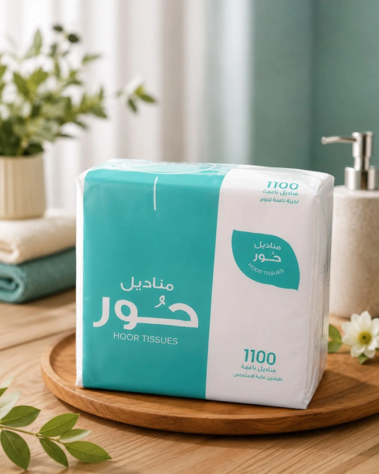 مناديل حور 1100 مناديل ورقية ناعمة عالية الامتصاص