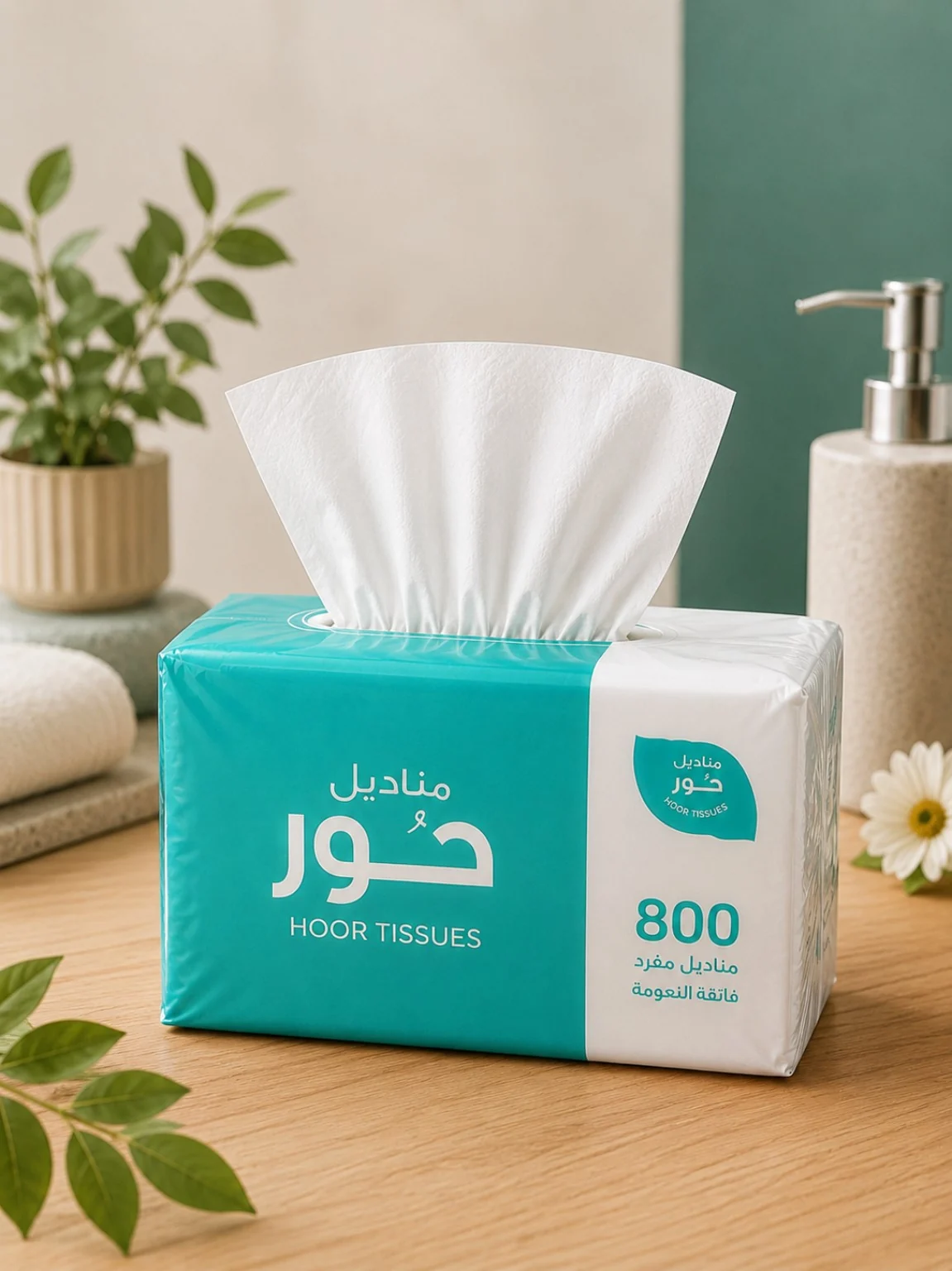 مناديل حور 800 مناديل وجه ناعمة فائقة النعومة